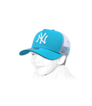 blue NY trucker cap child Trucker Kids League Ess NY teal